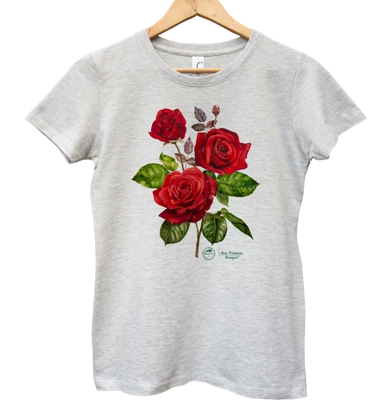 Róża 'Crimson Bouquet' — koszulka damska