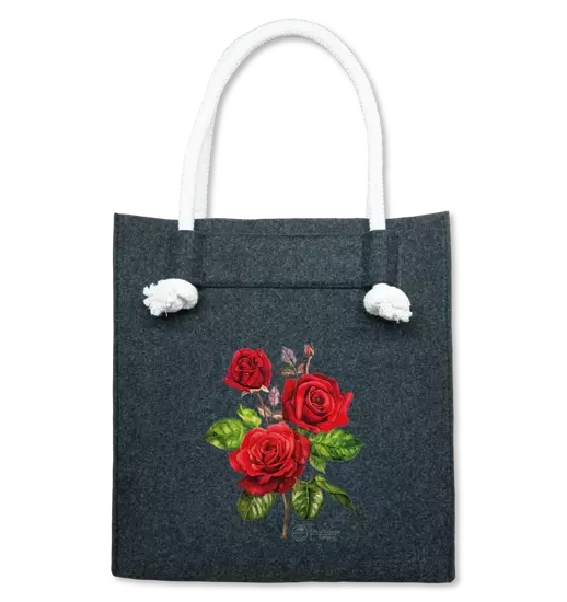 Róża 'Crimson Bouquet' — torba filcowa